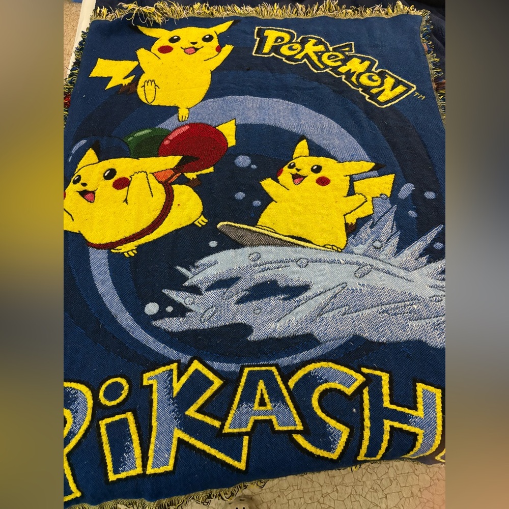 Vintage Pokémon Pikachu Blanket